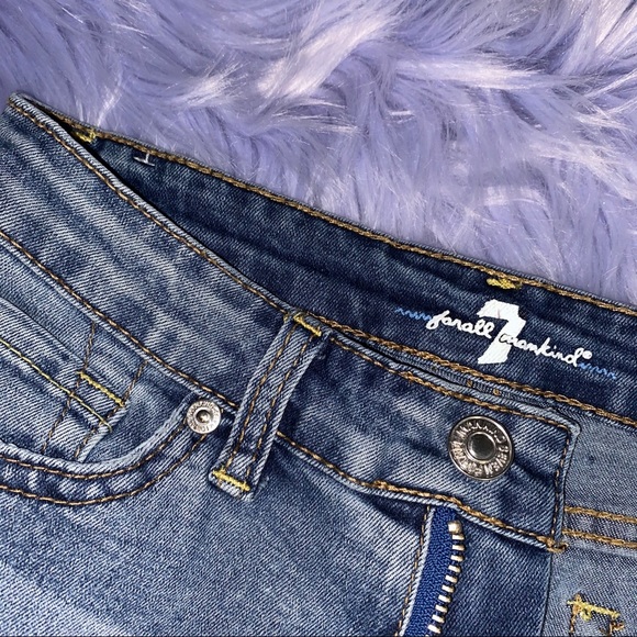 7 For All Mankind Dark Washed Denim Shorts - Picture 5 of 6